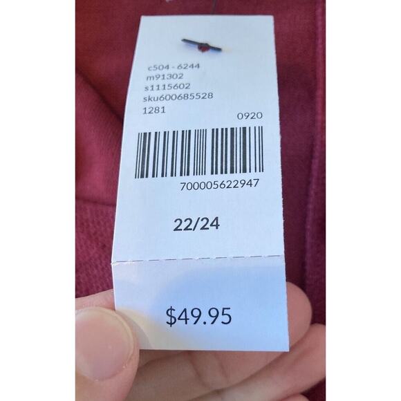 NWT $49.95 Lane Bryant Button Up Cardigan Sweater Size 22 Women’s Maroon - Picture 5 of 10